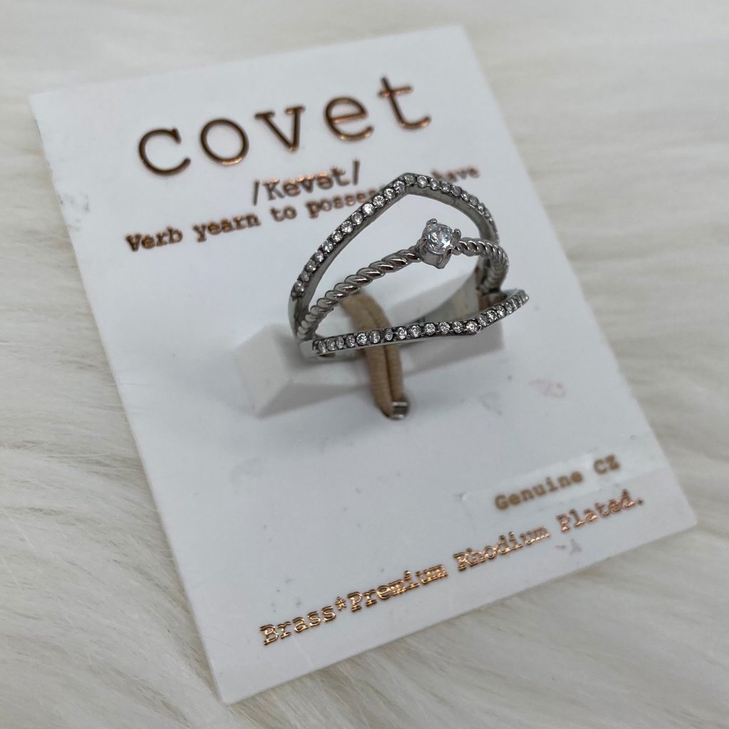 Covet - 10 - Nwt Three Band Cubic Zirconia Ring